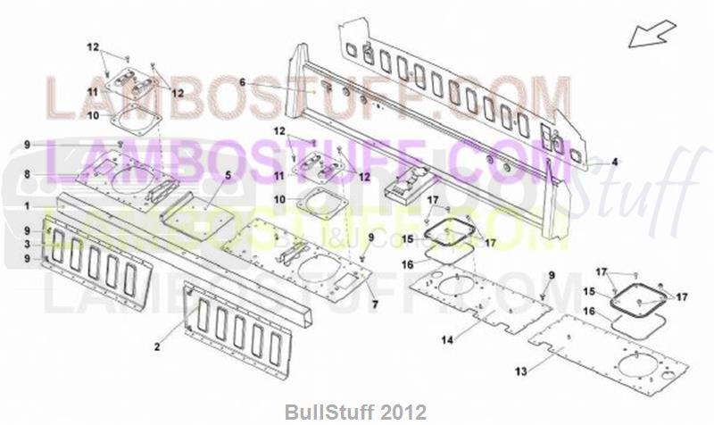 2008 Lamborghini GALLARDO SUPERLEGGERA EUROPE CENTER FRAME ELEMENTS (701.06.00)